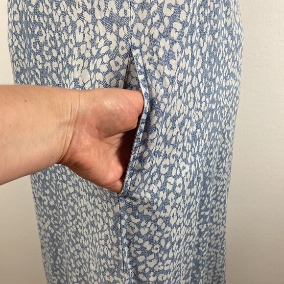 Jak & Rae white and blue sleeveless midi sundress size S - Picture 3 of 10